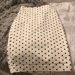 Express Cream and black polka dot pencil skirt